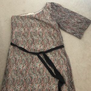 Sz S Everly one shouldered flowy tie dress